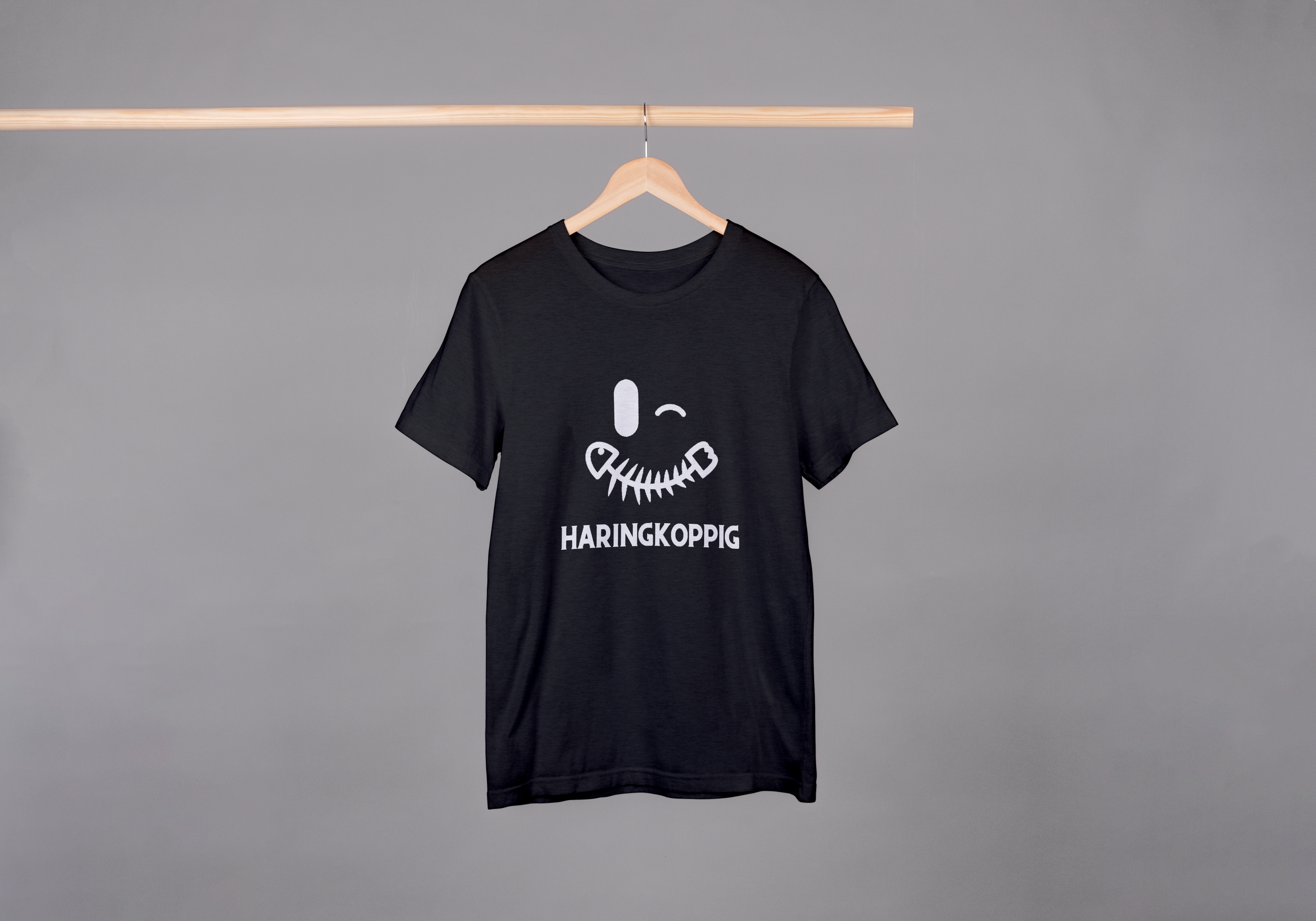 Haringkoppig T-Shirt Zwart