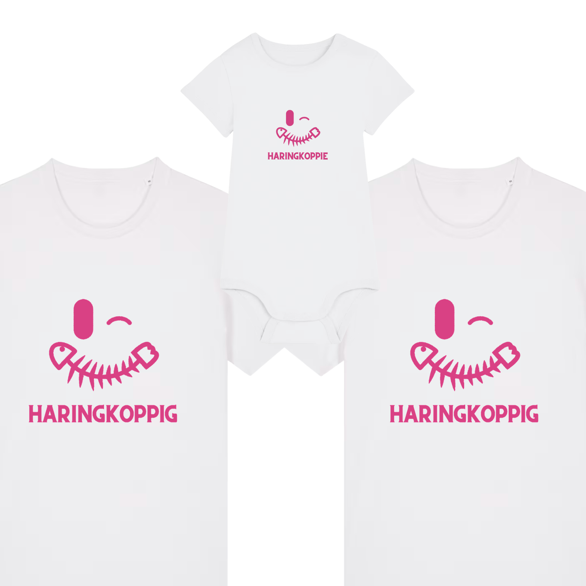 Haringkoppig Ouders + Baby - T-shirts & Romper (roze)