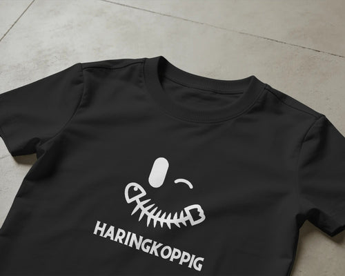 Haringkoppig T-Shirt Zwart